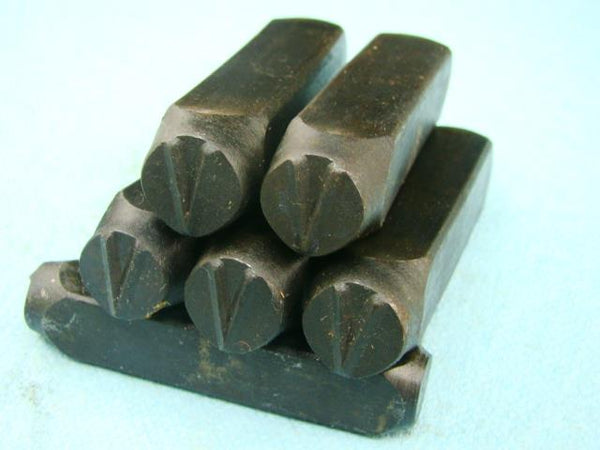 Lot of 5 - 1/2" Letter "V" Stamps-Punch-Hand-Tool-Gold Bar-Silver-Trailer-Metal