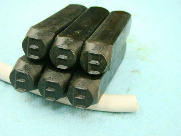 Lot of 6 - 3/8" Letter "E" Stamps-Punch-Hand-Tool-Gold Bar-Silver-Trailer-Metal