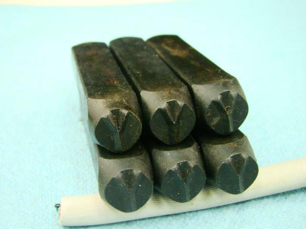 Lot of 6 - 3/8" Letter "Y" Stamps-Punch-Hand-Tool-Gold Bar-Silver-Trailer-Metal