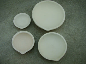 Set of 4 Crucible Silica Dishes 4-1/8",3-1/2",2-5/8"& 2-1/8"-Gold-Melting-Silver