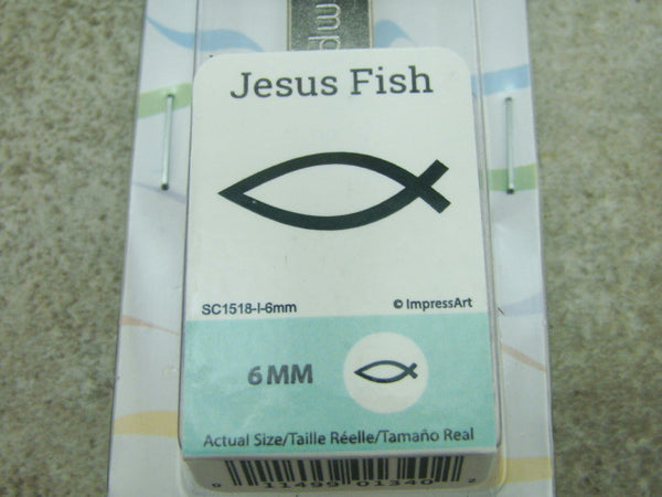 "Jesus Fish" 1/4"-6mm-Large Stamp-Metal-Hardened Steel-Gold & Silver Bar