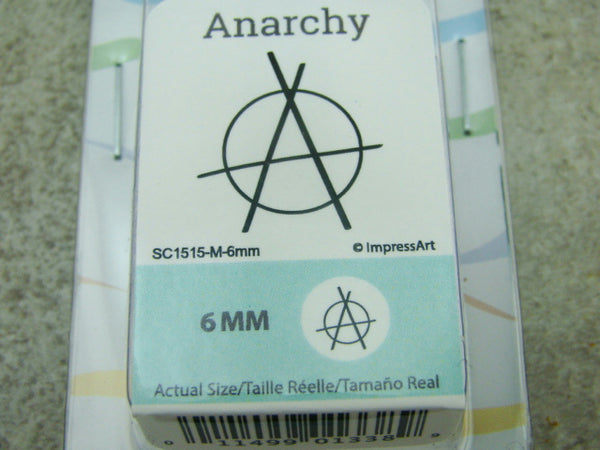 "Anarchy" 1/4"-6mm-Large Stamp-Metal-Hardened Steel-Gold & Silver Bar Tattoo