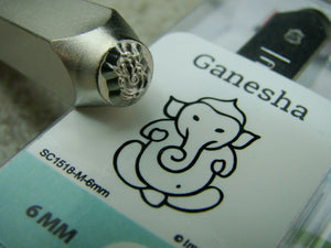 "Ganesha" 1/4"-6mm-Large Stamp-Metal-Hardened Steel-Gold & Silver Bar
