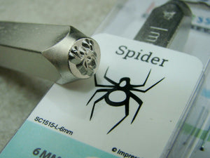 "Spider" 1/4"-6mm-Large Stamp-Metal-Hardened Steel-Gold & Silver Bar Tattoo