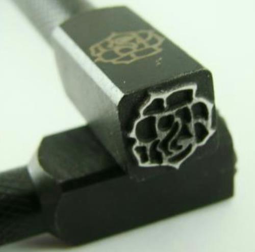 "Rose Flower"  3/8"-10mm-Large Stamp-Metal-Hardened Steel-Gold&Silver Bars