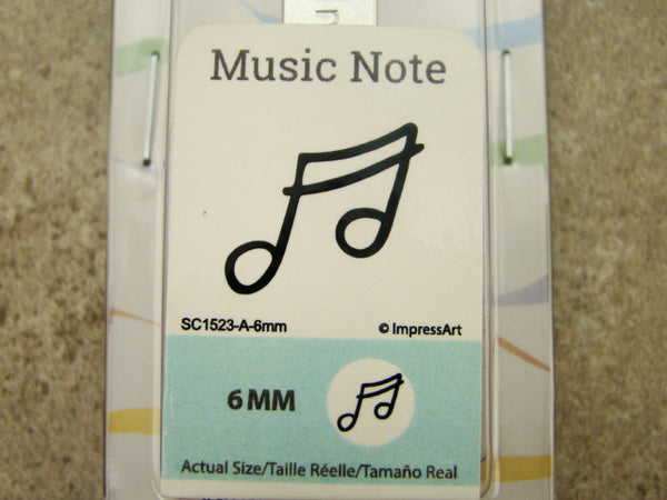 "Music Note" Tune 1/4"-6mm-Large Stamp-Metal-Hardened Steel-Gold & Silver Bar