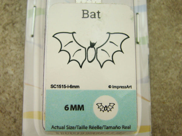 "Bat" Halloween 1/4"-6mm-Large Stamp-Metal-Hardened Steel-Gold & Silver Bar