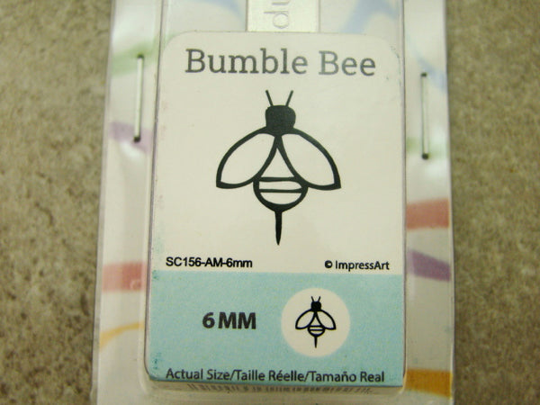 "Bumble Bee" Bug 1/4"-6mm-Large Stamp-Metal-Hardened Steel-Gold & Silver Bar