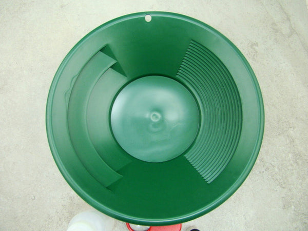 10" Green Gold Pan-Snuffer Bottle-Glass Vial-Magnifying Glass-Panning Kit Mining