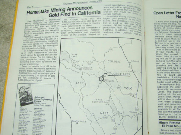California Mining Journal October 1980 - California BLM CDCA plan Inadequate