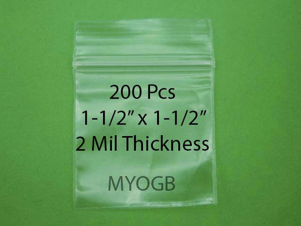 200pcs 1-1/2" x 1-1/2" Zip Lock Plastic Bags-Storage-Jewerly-Parts-Gold Nuggets
