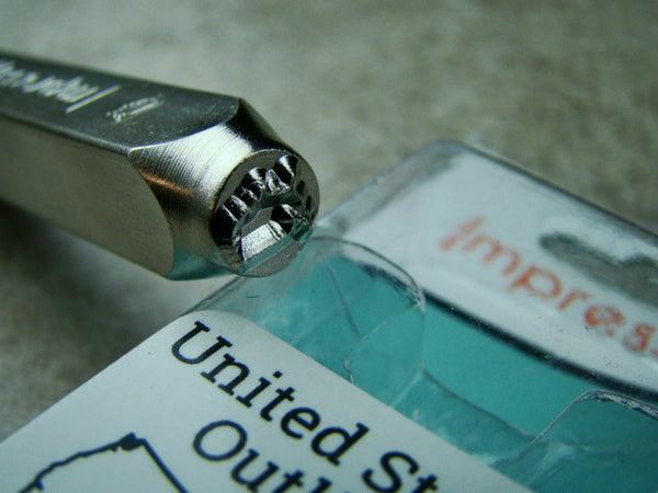 "United States" 1/4"-6mm-Large Stamp-Metal-Hardened Steel-Gold & Silver Bar