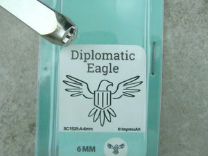 "Diplomatic Eagle" 1/4"-6mm-Large Stamp-Metal-Hardened Steel-Gold & Silver Bar