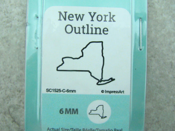 "New York Outline" 1/4"-6mm-Large Stamp-Metal-Hardened Steel-Gold & Silver Bar