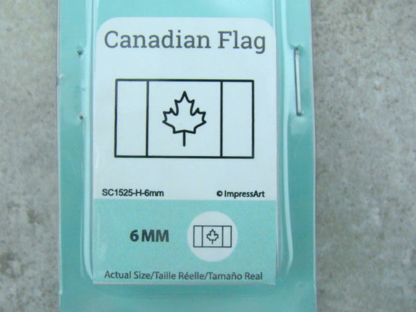 "Canadian Flag" 1/4"-6mm-Large Stamp-Metal-Hardened Steel-Gold & Silver Bar
