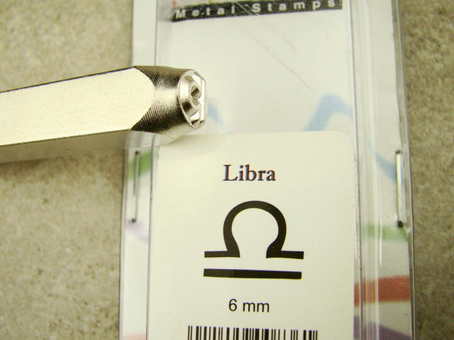"Libra" Astrological 6mm-Large Stamp-Metal-Hardened Steel-Gold & Silver Bar