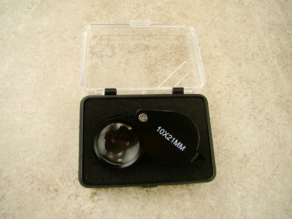 Jewlers 10X Loupe Black Anodized Aluminum K9 Optical Glass Lens 10X21MM
