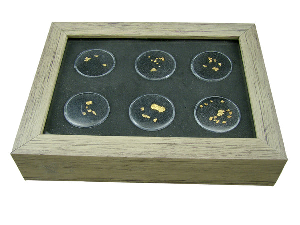 Wood Framed Gold Nugget Display Box - Gems-Opals-Artifacts-Coins