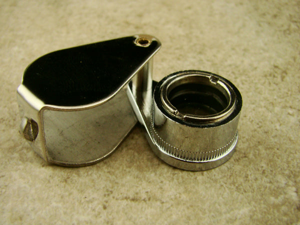 Jewlers 10X Metal Loupe Silver Metal Body Glass Lens 10X15MM
