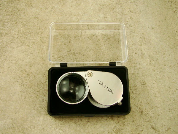 Jewlers 10X Metal Loupe Silver Metal Body Glass Lens 10X22MM