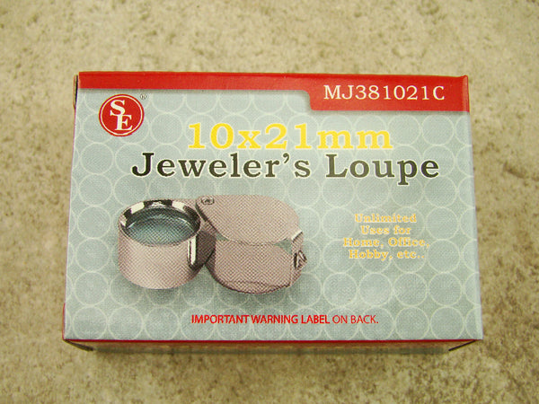 Jewlers 10X Metal Loupe Silver Metal Body Glass Lens 10X22MM