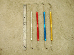 Set of 4 Colored Double Ended Pick Set, Hardware Use, Prospecting, Gold