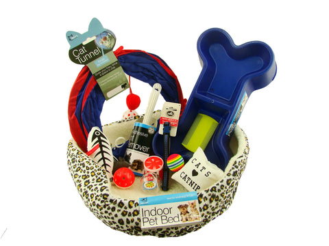 Complete Small Dog or Cat Set Blue Bowl-Tunnel-Bed-Toys-Brushes-Coller+Much More