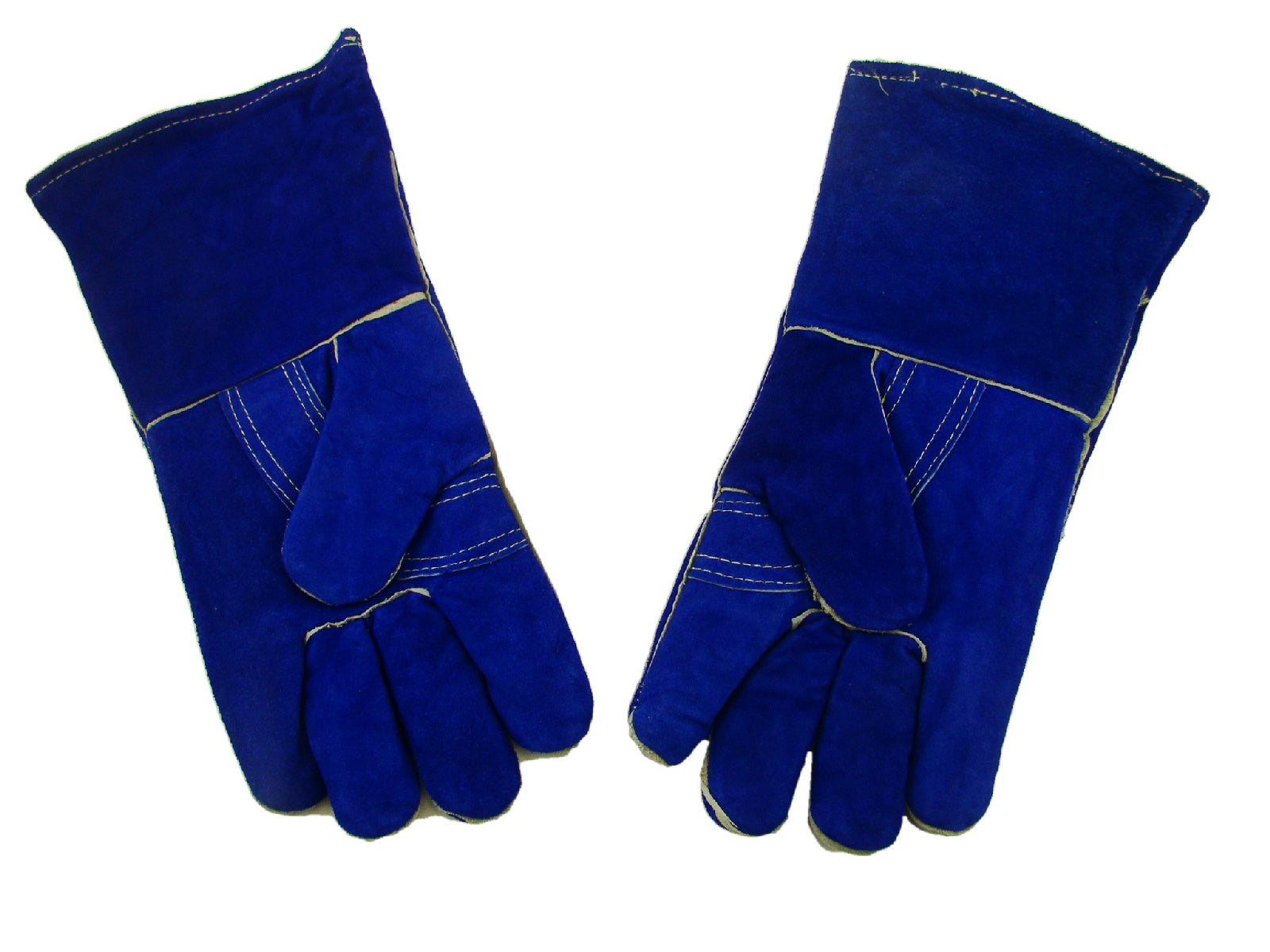 1 Pair 13" Blue Leather Welding Gloves-Safety-Furnace-Gold Melting-Smelting