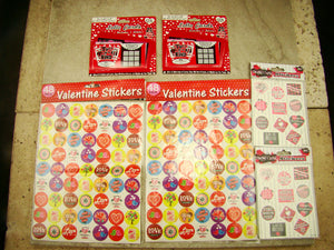 Valentine's Day Stickers and Valentine's Day Lotto Scratcher Cards Combo Pack