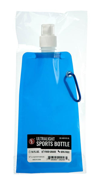 Lot of 3 Blue Ultralight Sports Bottles W/Carabiner (16 FL Oz) - BPA free- FDA