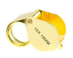 10x18MM Jewelers Loupe - Gold in color - Ore-Minerials-Gems-Gold