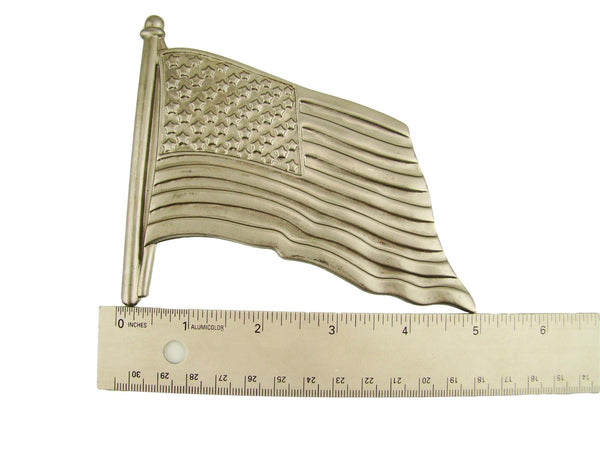 US FLAG Stamped Steel-Weldable Paintable Deco Fence Gate House Barn 5"