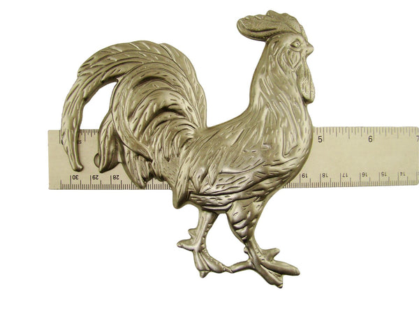 Rooster Stamped Steel-Weldable Paintable Deco Fence Gate House Barn 4-7/8"