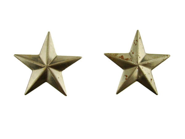 Set of 2 Small Star Stamped Steel Weldable Paintable Deco Fence Gate Barn 1-1/2"