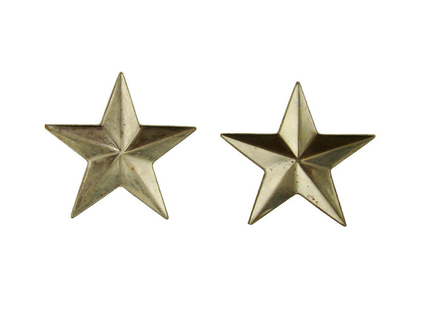 Set of 2 Small Star Stamped Steel Weldable Paintable Deco Fence Gate Barn 1-1/2"