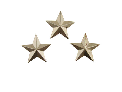 Set of 3 Small Star Stamped Steel Weldable Paintable Deco Fence Gate Barn 1-1/4"