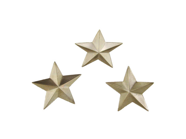 Set of 3 Small Star Stamped Steel Weldable Paintable Deco Fence Gate Barn 1-1/4"