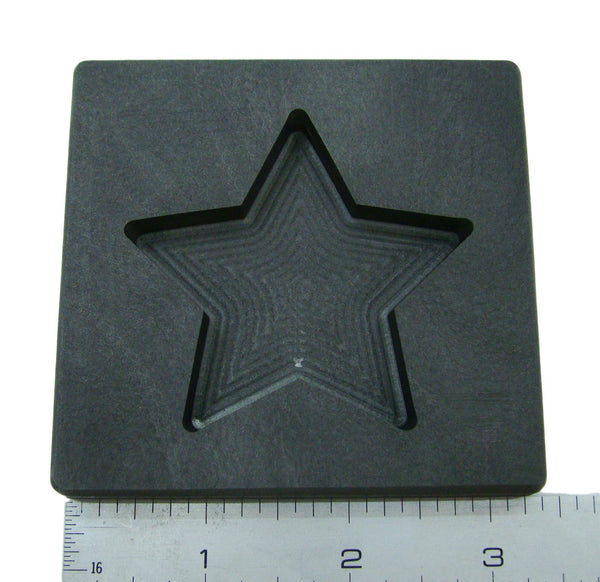 5 oz Gold Texas STAR Shape High Density Graphite Mold 2.5oz Silver Bar-USA Made