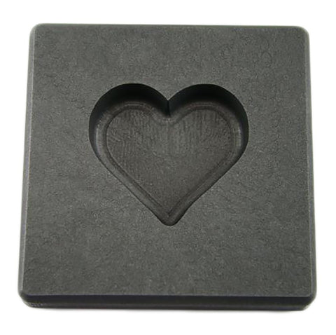2 oz Valentines Day Heart Gold High Density Graphite Mold 1 oz Silver Necklace