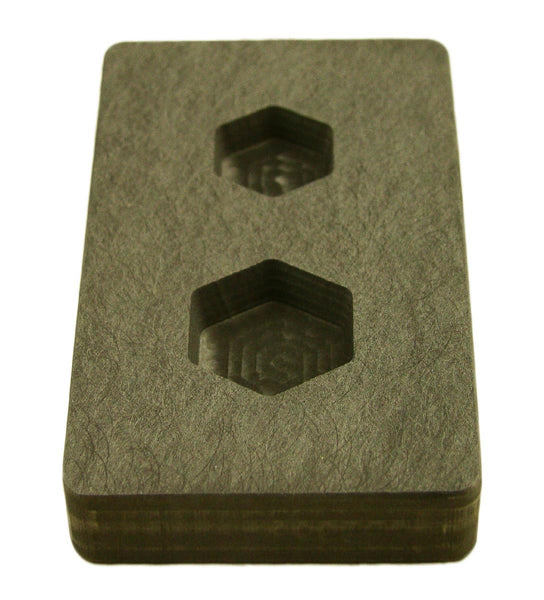 1 oz & 1/2 oz Gold Bar High Denisty Graphite Hexagon Mold Combo Copper USA made