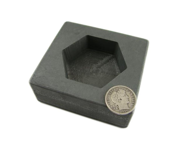 10 oz Gold 6 oz Silver Bar High Density Graphite Hexagon Mold Loaf-Pour Copper