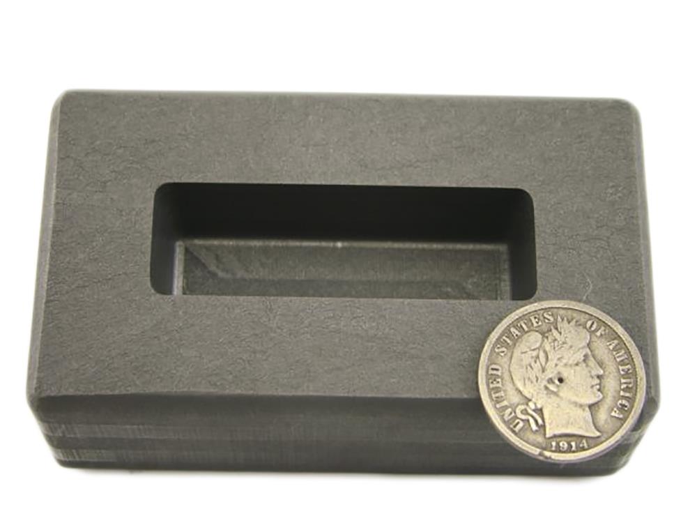 thumbnail image 2 of PMC Supplies 1 Troy Ounce Gold Rectangular Graphite Ingot Mold – Casting, Melting, Refining 2 of 6