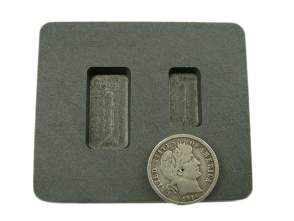 1/4 oz & 1/2oz Gold Bar High Density Graphite Mold Combo Silver Loaf Style