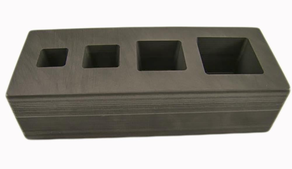 High Density Graphite Mold 1-2-5-10 oz Gold Bar Silver 4-Cavity Cube – Make  Your Own Gold Bars.com