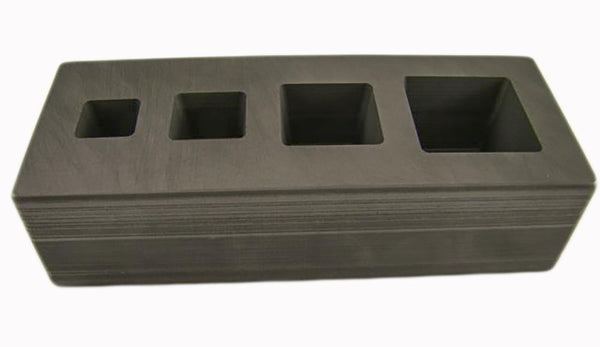 High Density Graphite Mold 1-2-5-10 oz Gold Bar Silver 4-Cavity Cube