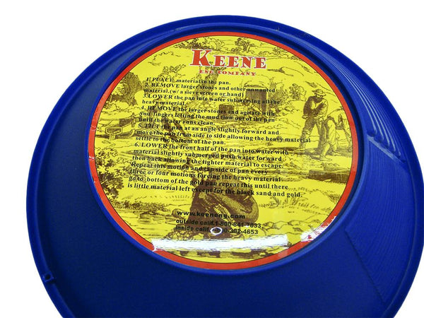 Keene 12" Blue 3 stage Gold Pan + Snuffer Bottle & Vial + Magnifier