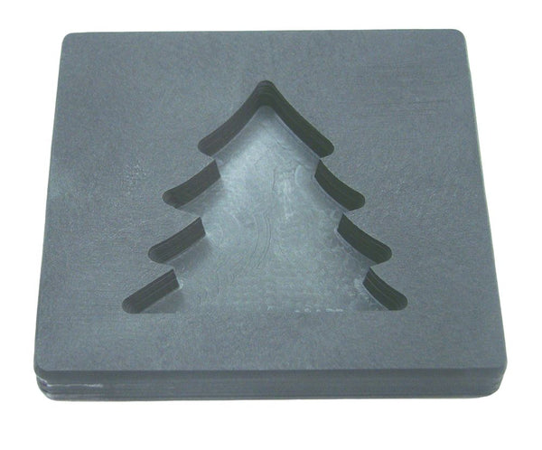 5 oz Gold Christmas Tree Shape High Density Graphite Mold 2.5oz Silver Bar-USA